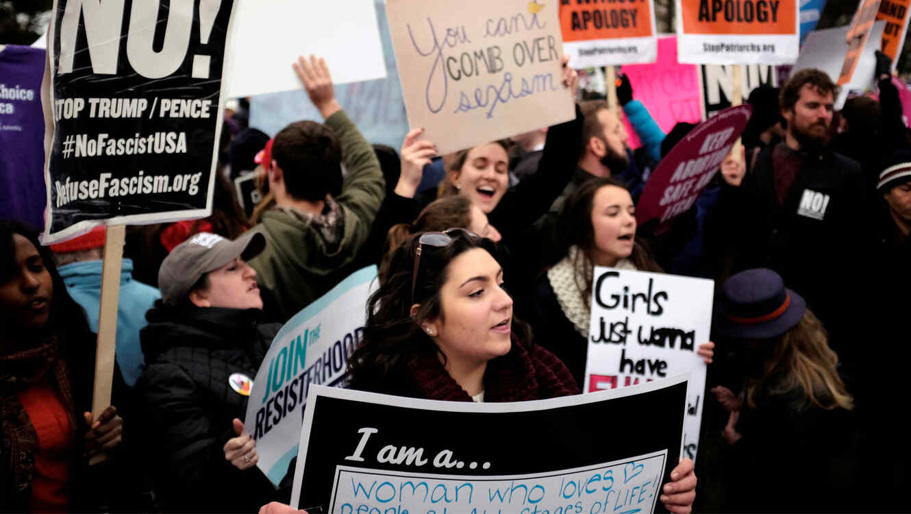 Marchan en Washington en contra del aborto.