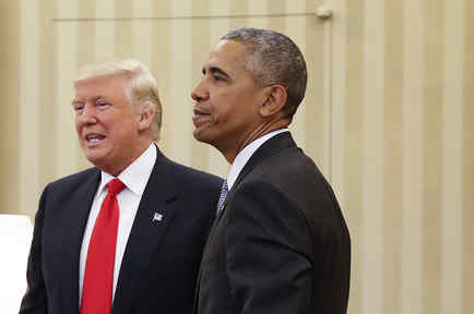 En esta imagen de archivo aparecen Donald Trump y Barack Obama durante una reunión en la Oficina Oval de la Casa Blanca, en Washington.