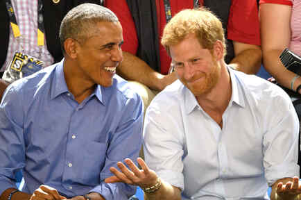 Barack Obama con el príncipe Harry