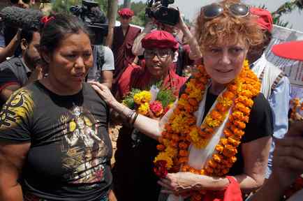 Susan Sarandon en Nepal tras potente terremoto