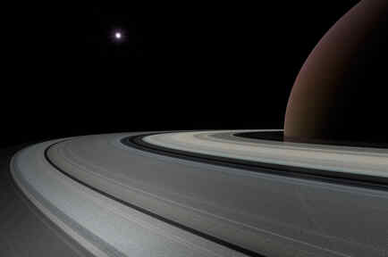 Sobrevolando los anillos de Saturno