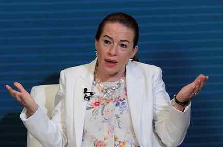 María Fernanda Espinosa, canciller ecuatoriana, en la Asamblea General de la Organización de Estados Americanos (OEA) el pasado 21 de junio. 