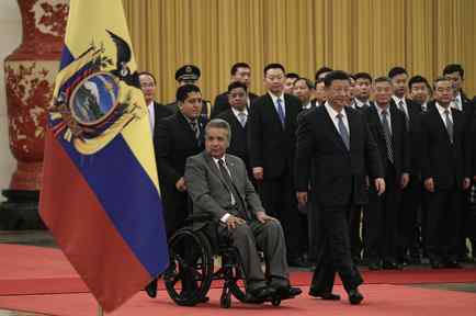 El presidente de Ecuador, Lenin Moreno, y su homólogo de China, Xi Jinping,