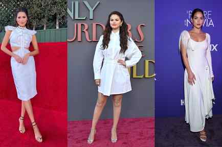 Andrea Meza en alfombra roja de Telemundo; Selena Gomez en evento de 'Only Murders in the Building'; Adria Arjona en la premiere de 'El Padre de la Novia'
