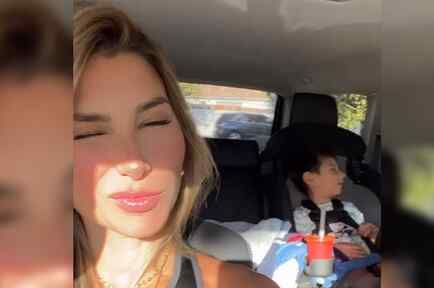 Natasha Araos junto a su hijo Lucca