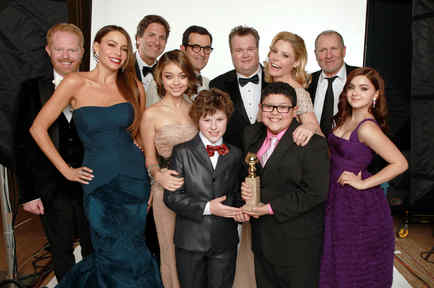 El elenco de Modern Family en los Globos de Oro 2012