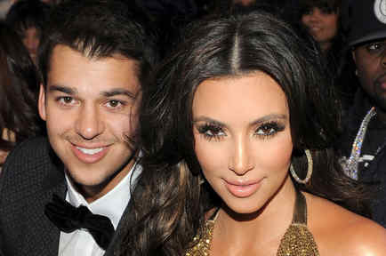 Robert Kardashian y Kim Kardashian en los Grammys 2011