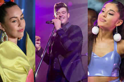 Miley Cyrus, Robin Thicke y Ariana Grande