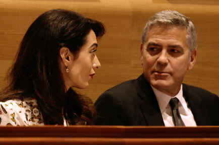 George y Amal Clooney en la Sesión General de Debate de las Naciones Unidas número 71
