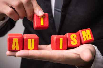 Letras que forman la palabra "autism"