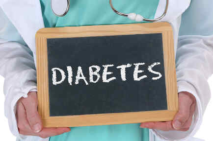 Pizarrón con la palabra diabetes