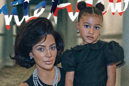 Kim Kardashian and North West Pose as ''America's New First Family"