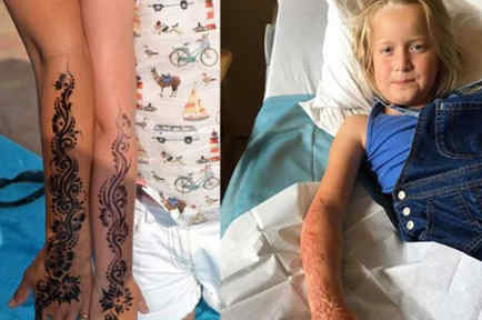 Madison Gulliver con tatuaje de henna