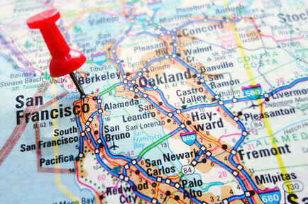 Mapa de EEUU indicando San Francisco