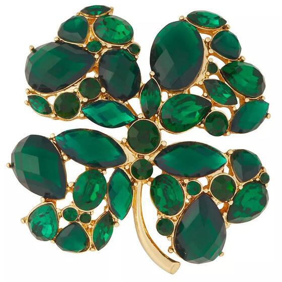 Emerald and amethyst tones goldtone vintage clip on earrings