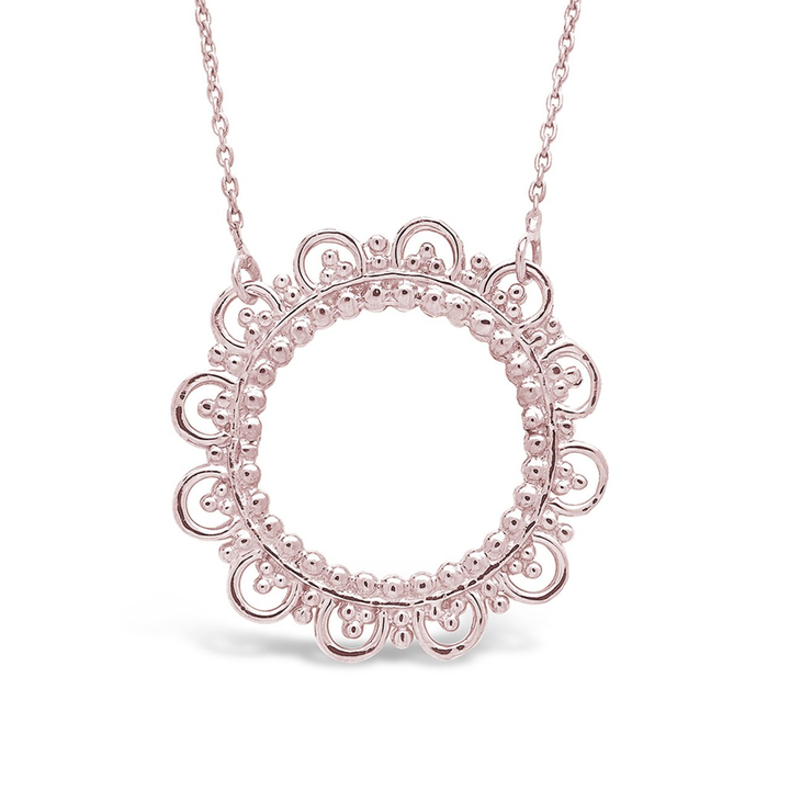 Sterling Silver Lace Circle Pendant