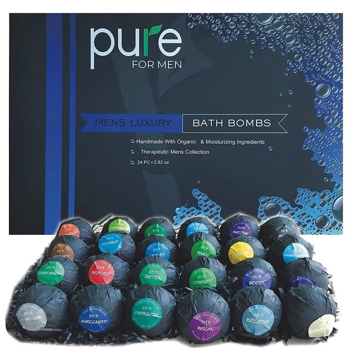 Men's Bath Bombs Gift Set of 24