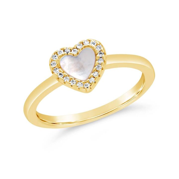 Sterling Silver Mother of Pearl Heart Ring