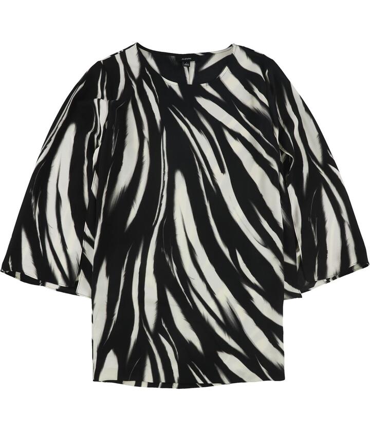 Alfani Womens Zebra Print Tunic Blouse