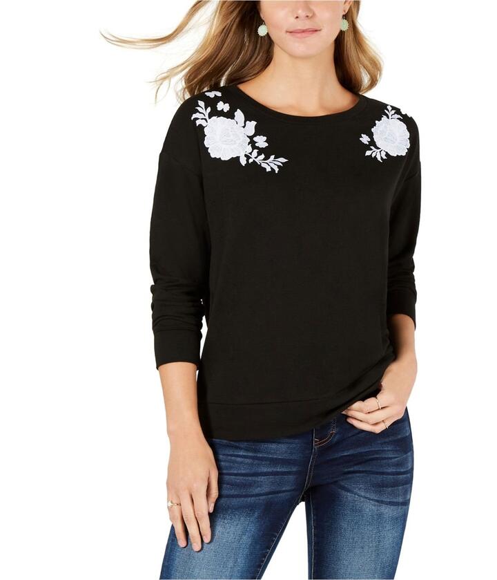 Style & Co. Womens Floral Applique Sweatshirt