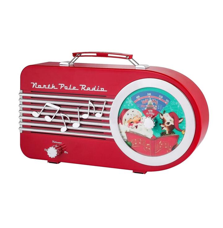 10.75" Red Mr. Christmas Retro Radio Decoration