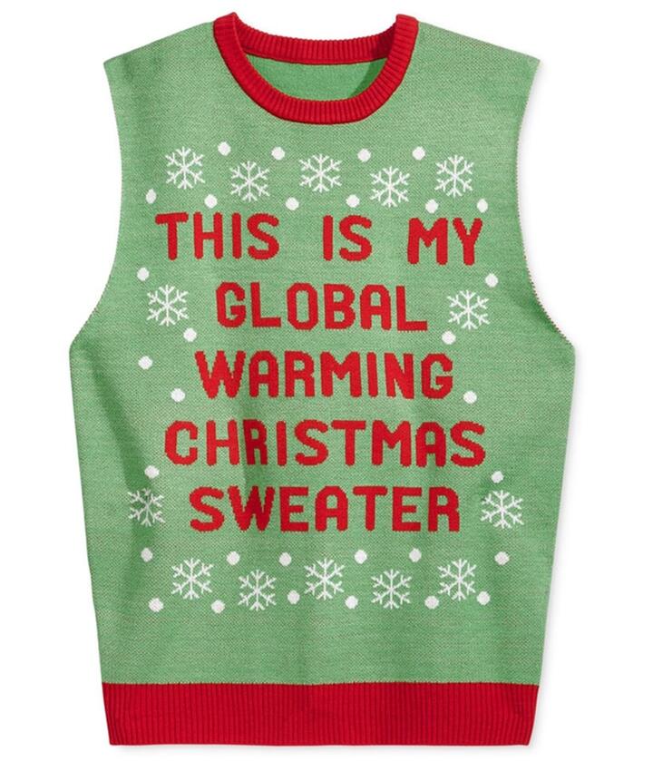 American Rag Chaleco de suéter de advertencia global para hombre