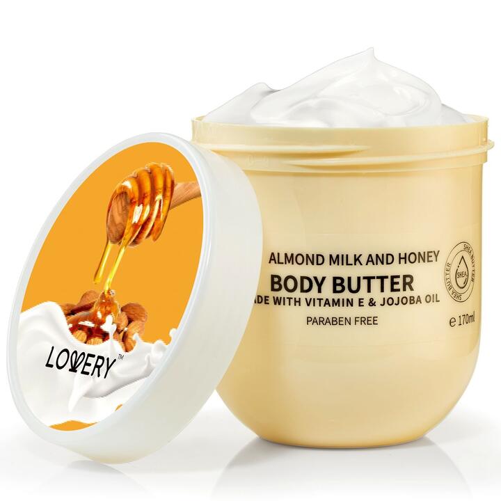 Lovery Almond Milk & Honey Body Butter - Ultra Hydrating Shea Butter Cream