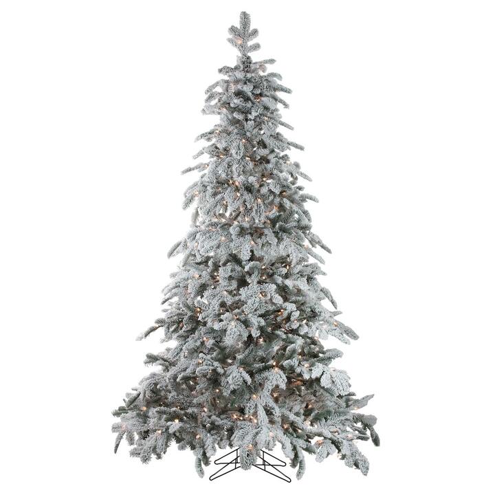 6.5' Pre-Lit Full Flocked Whistler Noble Fir Artificial Christmas Tree - Clear Lights