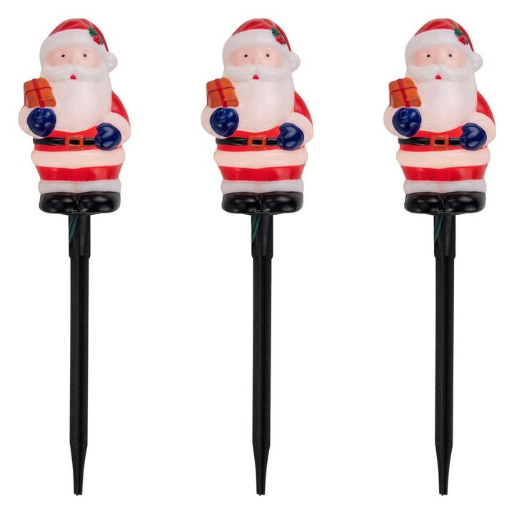 Set of 4 Lighted Santa Claus Christmas Pathway Markers 16
