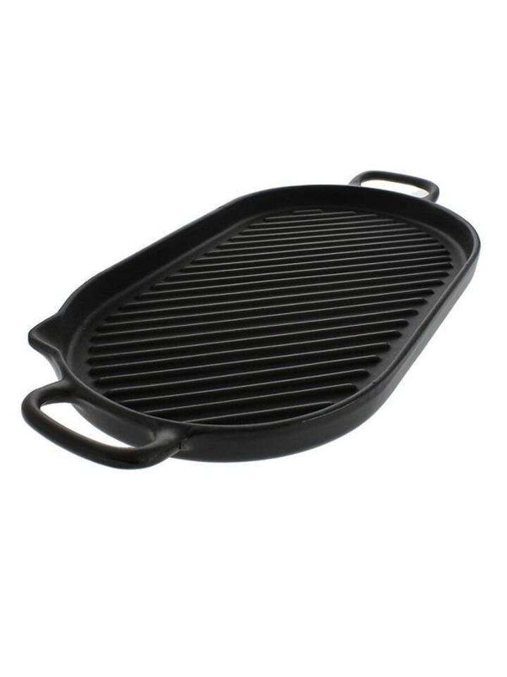 French Oval Cast Iron Grill Pan