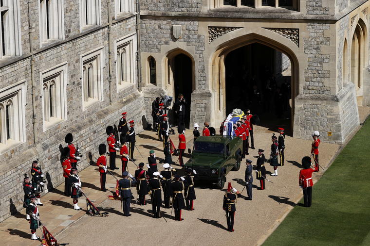 Un momento de la ceremonia organizada para dar el último adiós al príncipe Philip. 