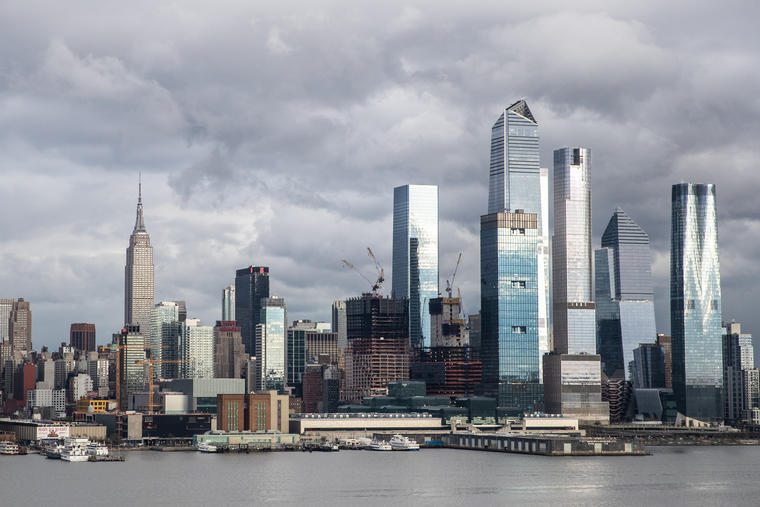 Vista de Manhattan desde el río Hudson River, en Nueva York