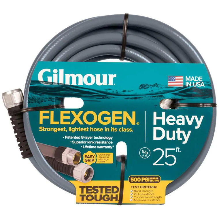 58 in. Dia x 25 ft. Gray Flexogen Heavy Duty Garden Water Hose - The Home Depot