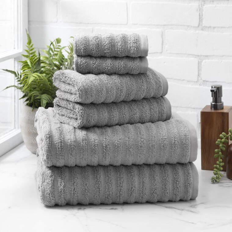 6-Piece Towel Set, Textured Grey Flannel - Walmart