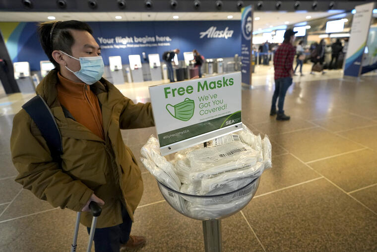 Mascarillas gratis en el aeropuerto de Seattle