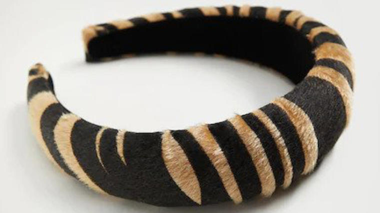 Animal-print textured hairband - Mango