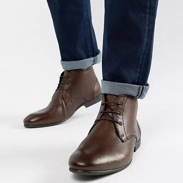 ASOS DESIGN chukka boots in brown leather - Asos