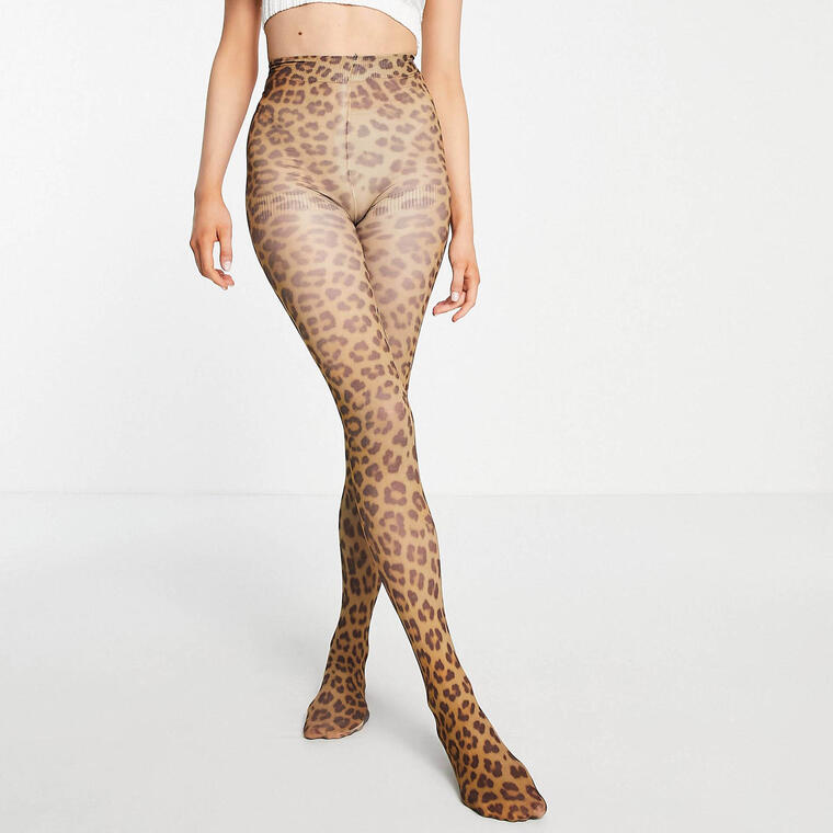 ASOS DESIGN printed tights in leopard - Asos
