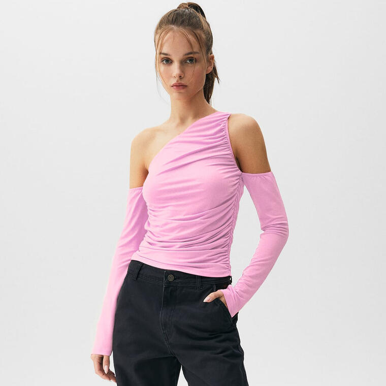 ASYMMETRIC TOP WITH SLEEVES - Pull&Bear