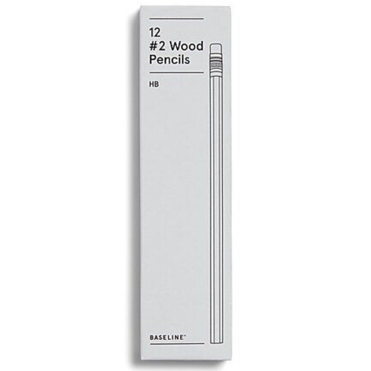Baseline Wooden Pencils, No. 2, 12/PK - Staples