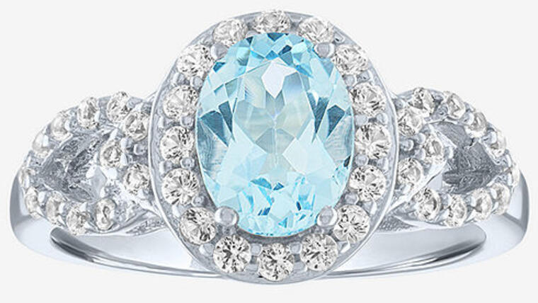 Blue Topaz Sterling Silver Cocktail Ring - JCPenney