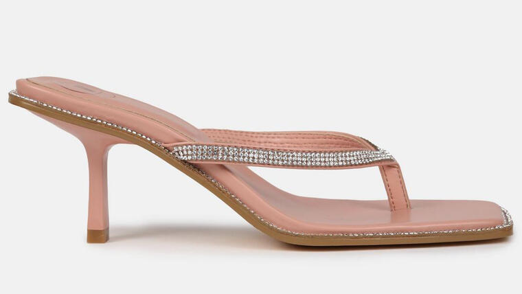 blush diamante flipflop mule sandals - Missguided