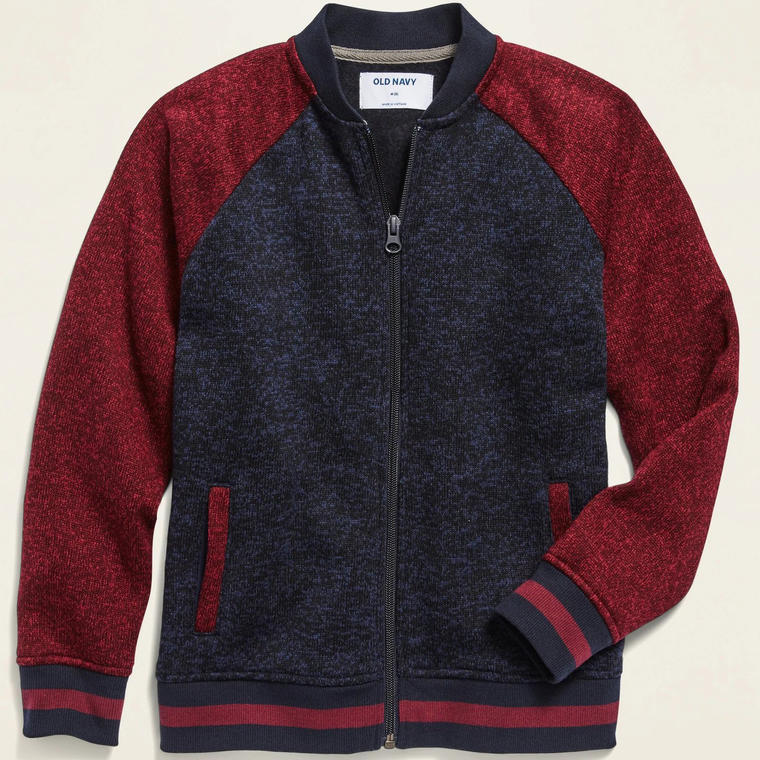 Color-Blocked Sweater-Fleece Bomber Jacket for Boys- Old Navy