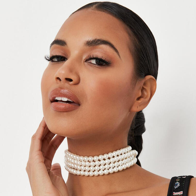 cream multiway mock pearl rope necklace - Missguided