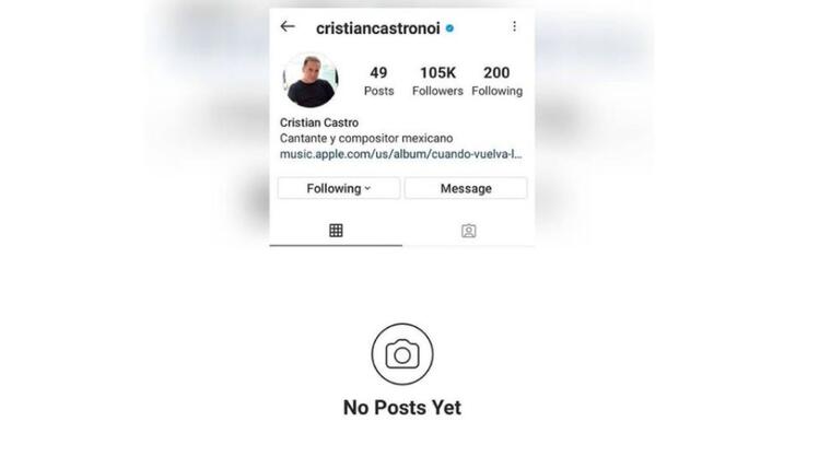 Cristian Castro cierra su cuenta de Instagram 