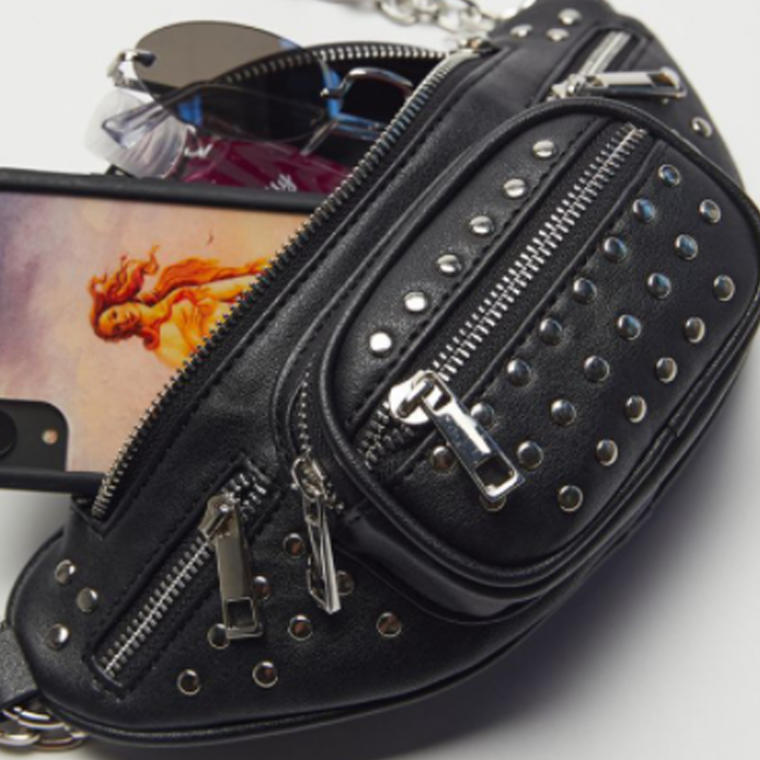 Danni Studded Faux Leather Belt Bag