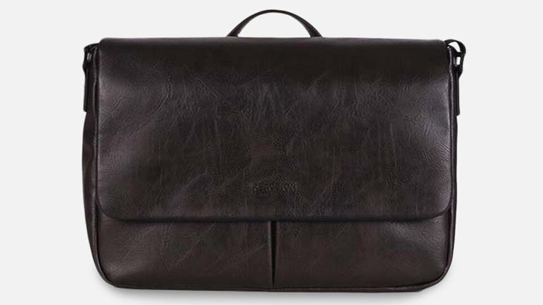 DISTRESSED FAUX LEATHER LAPTOP MESSENGER BAG WITH RFID PROTECTION