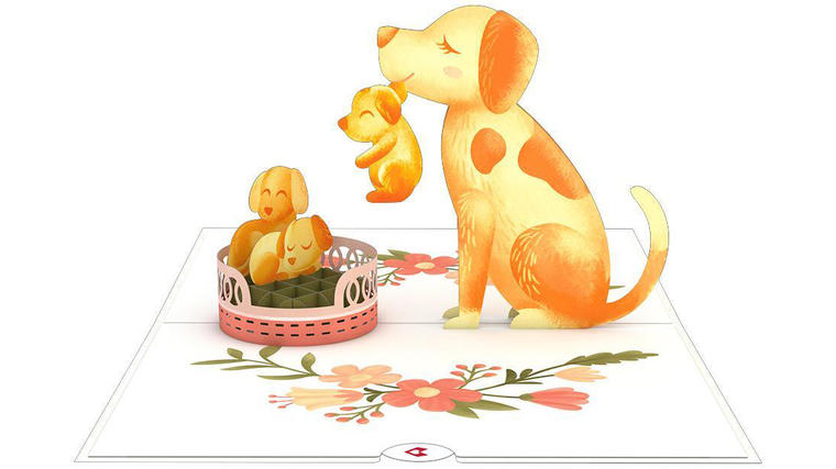 Dog Family 3D card - Lovepop