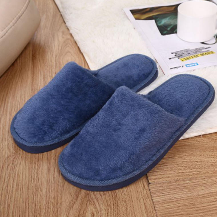 drunkilk Men Warm Home Plush Soft Slippers Indoors Anti-slip Winter Floor Bedroom Shoes