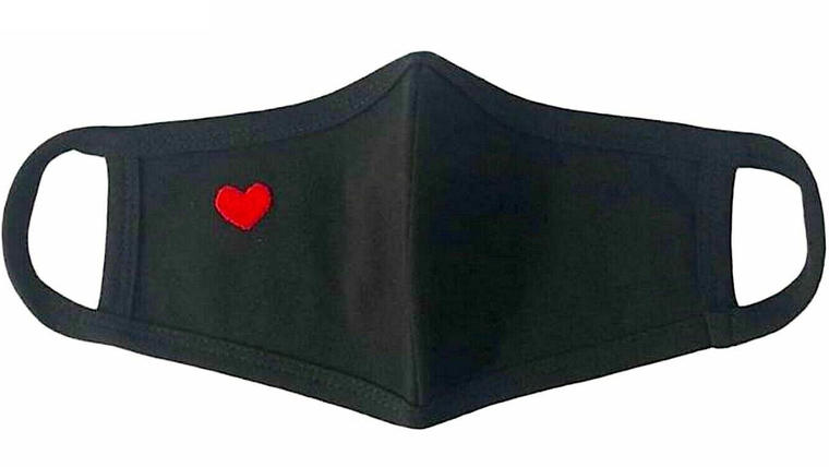 Dust Proof Black Face Covering Soft Cotton Washable Reusable Fashion Adult Size Red Heart For Women - Walmart